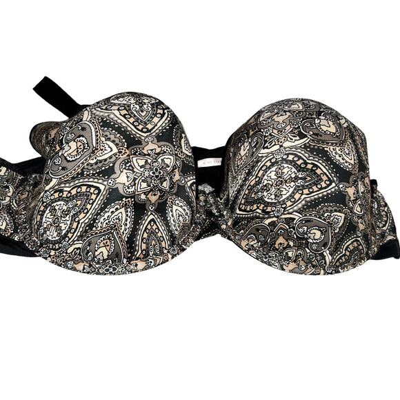 Cacique Womens Size 46DDD Black White Lightly Lined Full Coverage T-Shirt Bra - Picture 3 of 9
